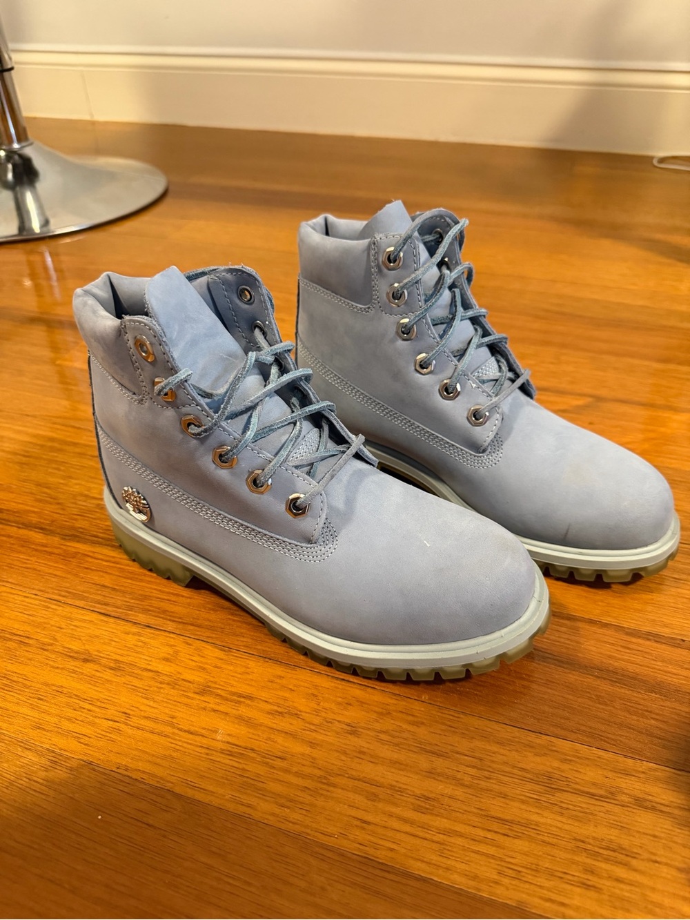 Timberland Kids Light Blue Lace-Up Boots